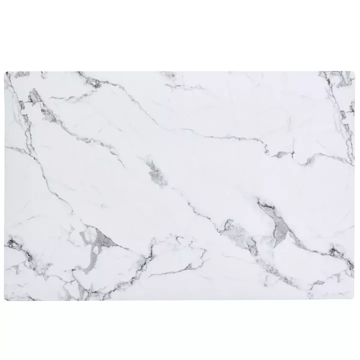 Τραπέζι Τραπεζαρίας ArteLibre IRWELL Λευκό Μάρμαρο/Μαύρο Μέταλλο/Μοριοσανίδα 120x80x75cm
