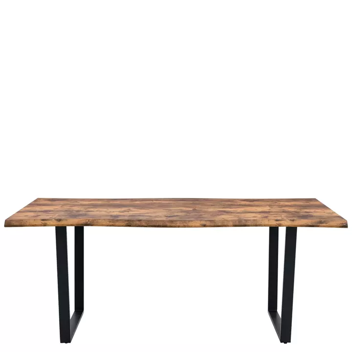 Σετ Τραπεζαρία (2+1) ArteLibre NORTHAM Καρυδί/Μαύρο Μέταλλο/Μοριοσανίδα