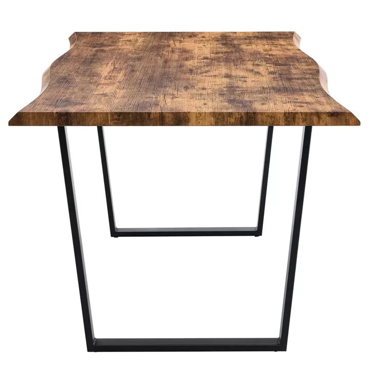 Σετ Τραπεζαρία (2+1) ArteLibre NORTHAM Καρυδί/Μαύρο Μέταλλο/Μοριοσανίδα