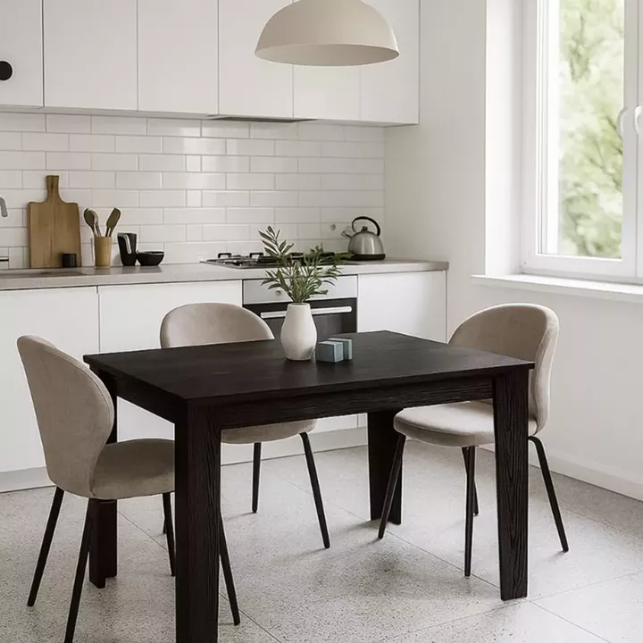 Τραπέζι Darlen Megapap χρώμα sencron black 125x72x74εκ.