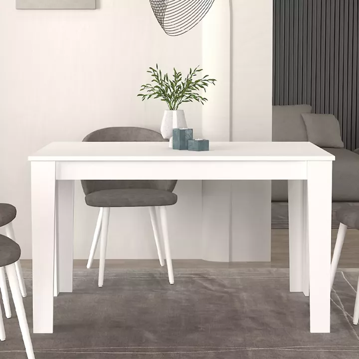 Τραπέζι Darlen Megapap χρώμα λευκό 125x72x74εκ.