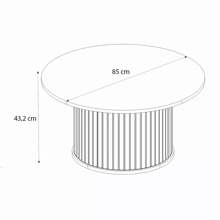 Τραπεζάκι σαλονιού Bohema Megapap χρώμα μαύρο - sepet oak Ø85x43,2εκ.