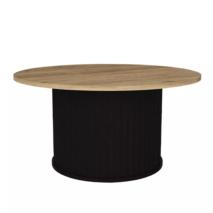 Τραπεζάκι σαλονιού Bohema Megapap χρώμα μαύρο - sepet oak Ø85x43,2εκ.