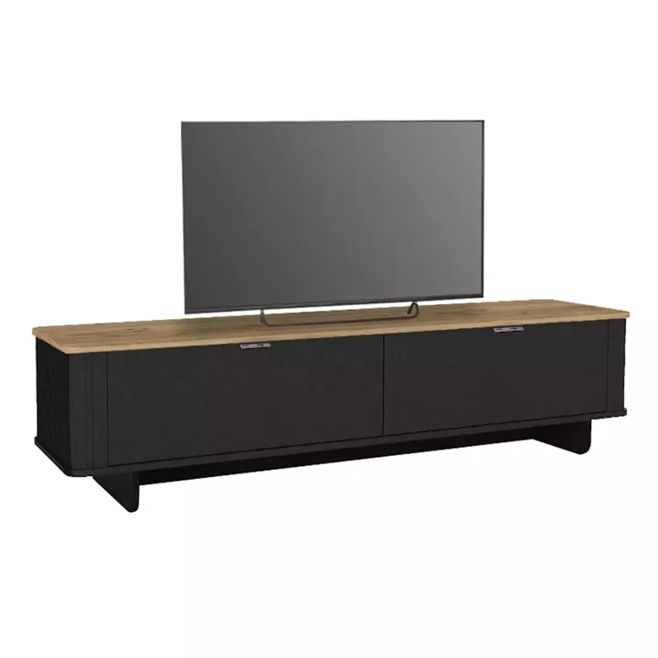 Έπιπλο τηλεόρασης Bohema Megapap χρώμα μαύρο - sepet oak 180x47x45,6εκ.