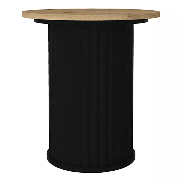 Τραπεζάκι βοηθητικό Bohema Megapap χρώμα μαύρο - sepet oak Ø50x53,2εκ.