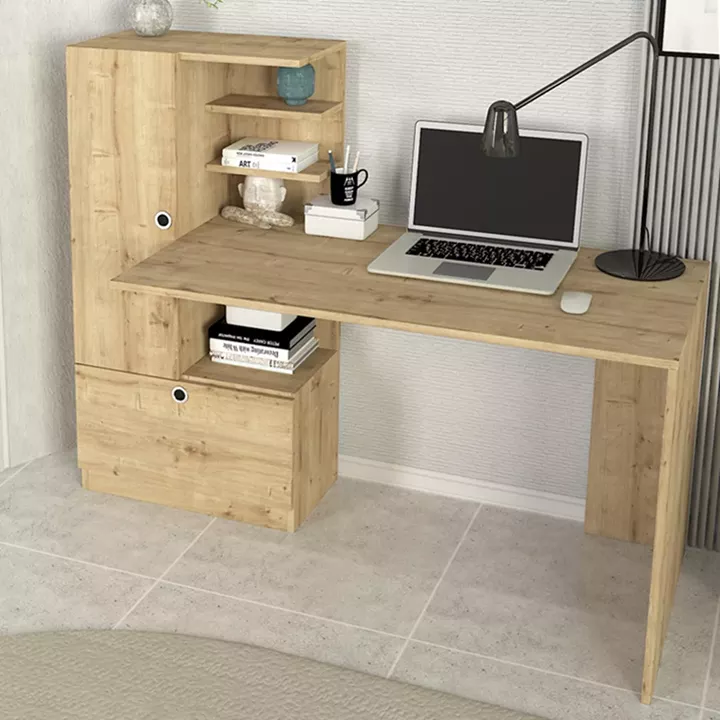 Γραφείο εργασίας Domingo Megapap χρώμα sapphire oak 149,5x60x120εκ.