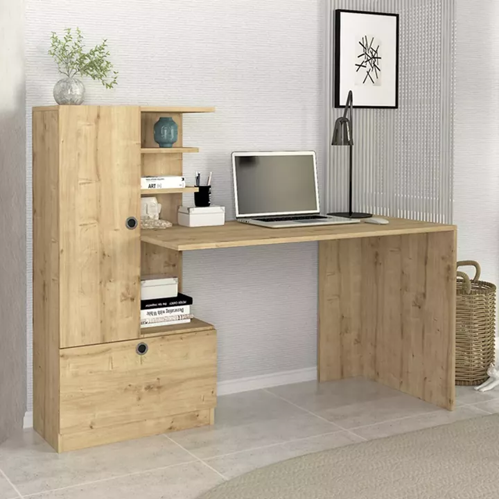 Γραφείο εργασίας Domingo Megapap χρώμα sapphire oak 149,5x60x120εκ.