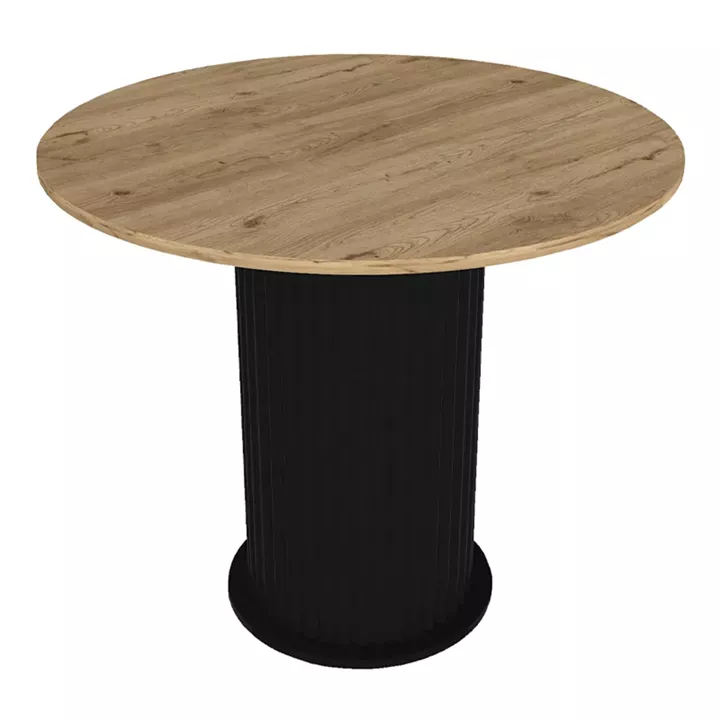 Τραπέζι Bohema Megapap χρώμα μαύρο - sepet oak Ø90x77,7εκ.