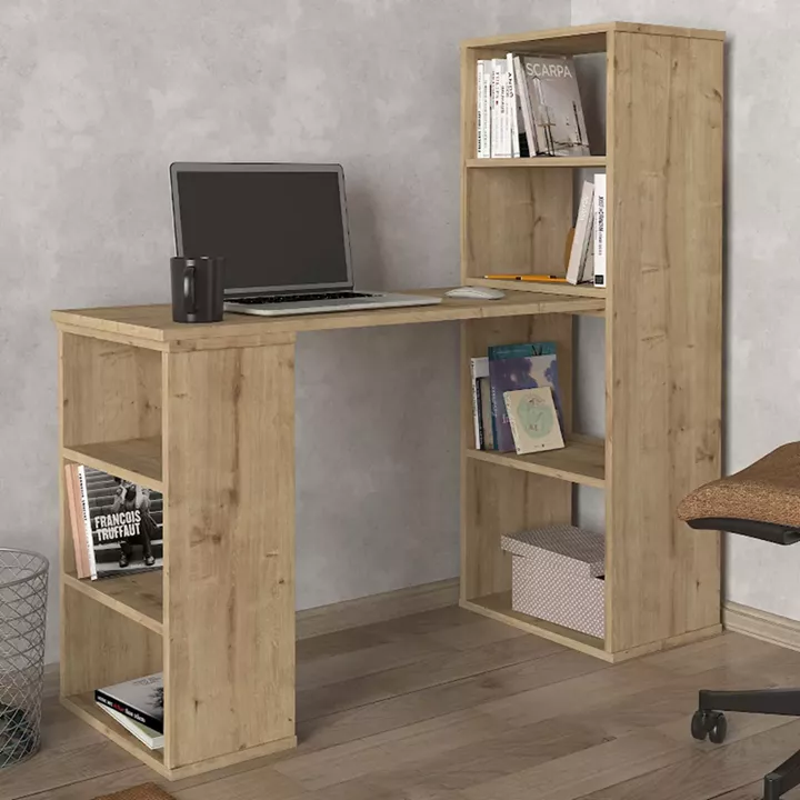 Γραφείο εργασίας πολυμορφικό Last Megapap χρώμα sapphire oak 119x44,7x123εκ.