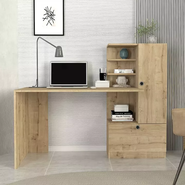 Γραφείο εργασίας Merino Megapap χρώμα sapphire oak 149,5x61,8x120εκ.