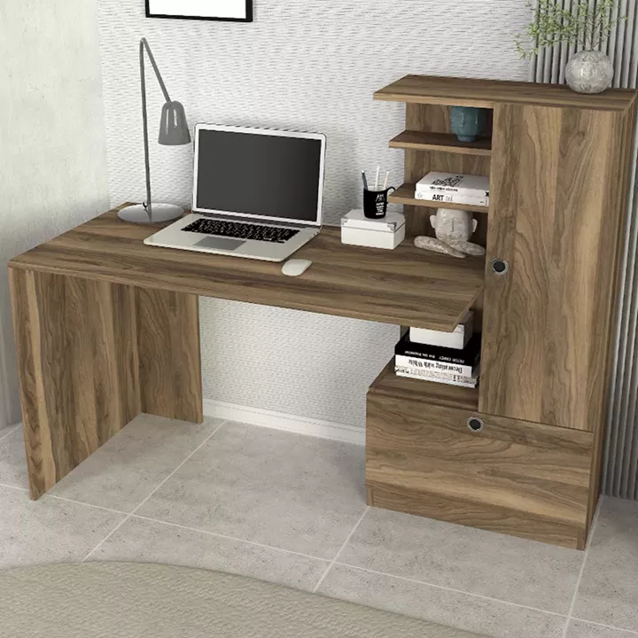 Γραφείο εργασίας Merino Megapap χρώμα καρυδί 149,5x61,8x120εκ.