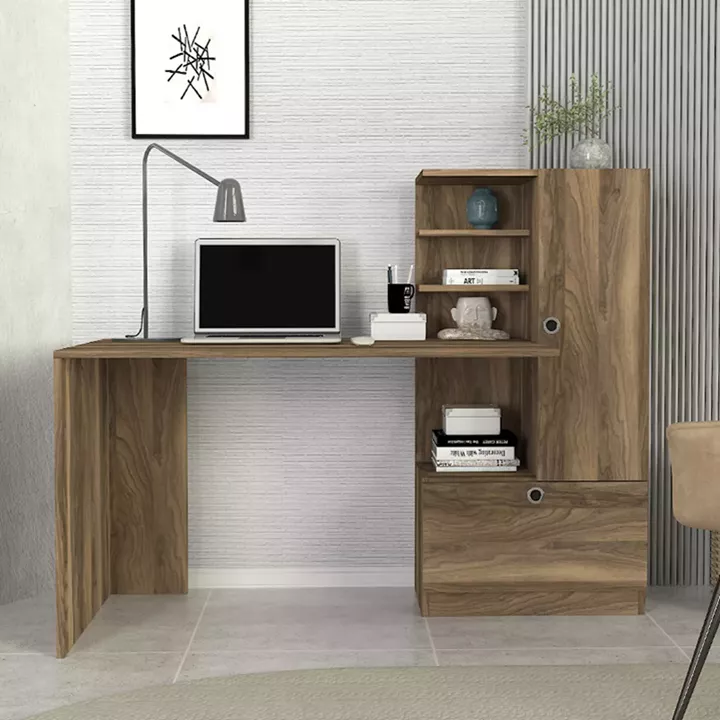 Γραφείο εργασίας Merino Megapap χρώμα καρυδί 149,5x61,8x120εκ.