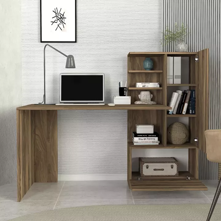 Γραφείο εργασίας Merino Megapap χρώμα καρυδί 149,5x61,8x120εκ.