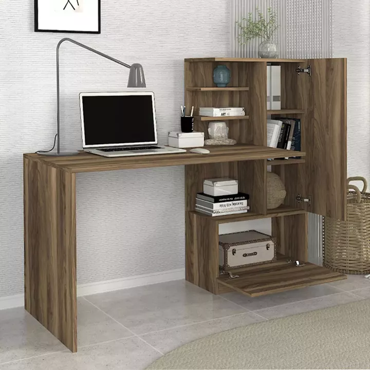 Γραφείο εργασίας Merino Megapap χρώμα καρυδί 149,5x61,8x120εκ.