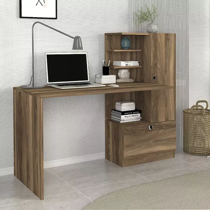 Γραφείο εργασίας Merino Megapap χρώμα καρυδί 149,5x61,8x120εκ.