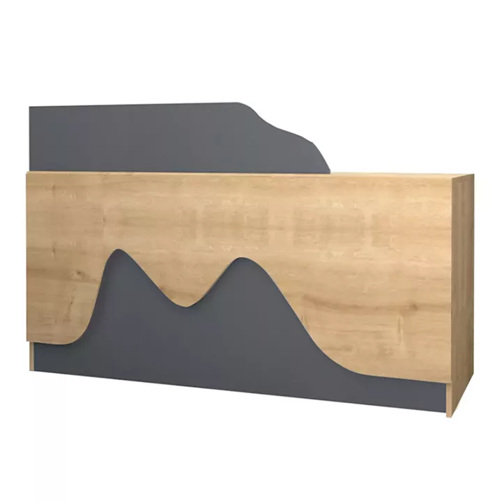 Γραφείο υποδοχής - reception Lione Megapap χρώμα φυσικό οξιάς - ανθρακί 160x60x100εκ.