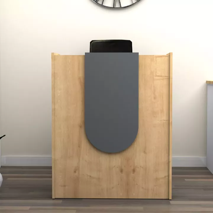 Γραφείο υποδοχής - reception Mezzo Megapap χρώμα φυσικό οξιάς - ανθρακί 90x40x110εκ.