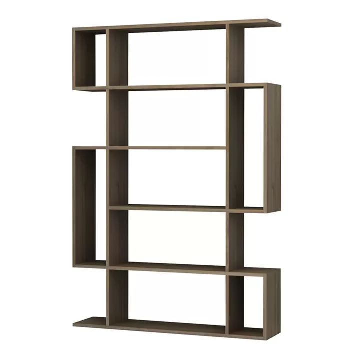 Βιβλιοθήκη Clint Megapap χρώμα καρυδί 108,5x25,5x161εκ.