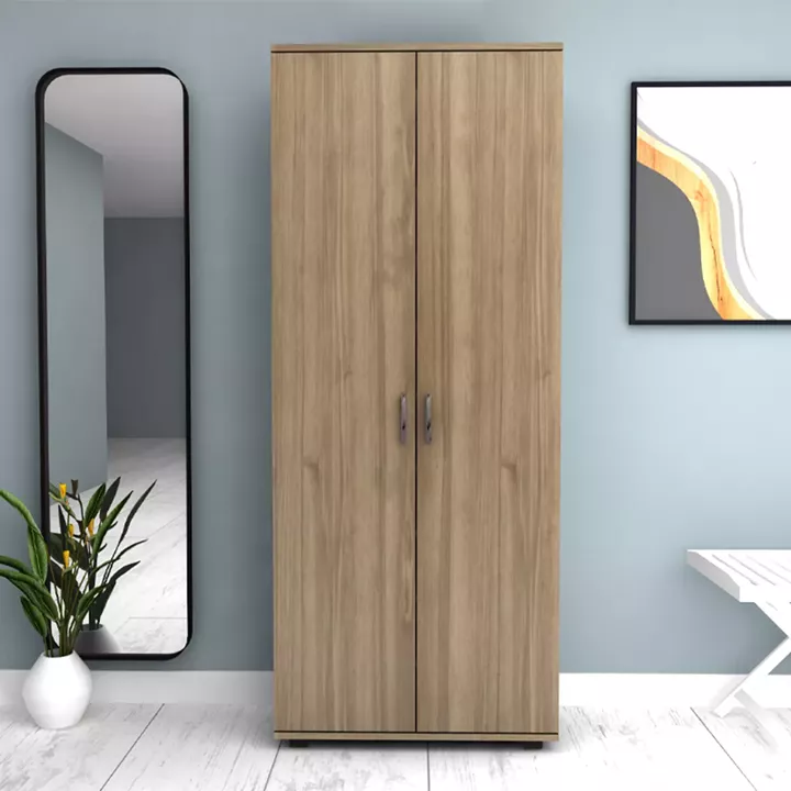 Ντουλάπα ρούχων - παπουτσοθήκη Eric Megapap δίφυλλη χρώμα καρυδί 76x36x187εκ.