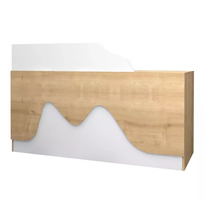 Γραφείο υποδοχής - reception Lione Megapap χρώμα φυσικό οξιάς - λευκό 160x60x100εκ.