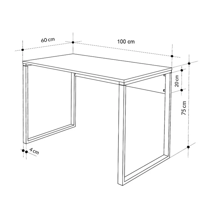 Γραφείο εργασίας Inna Megapap χρώμα γκρι ρετρό - silky black 100x60x75εκ.