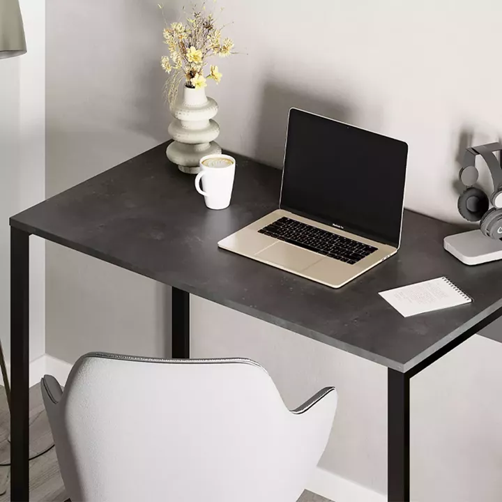 Γραφείο εργασίας Inna Megapap χρώμα γκρι ρετρό - silky black 100x60x75εκ.