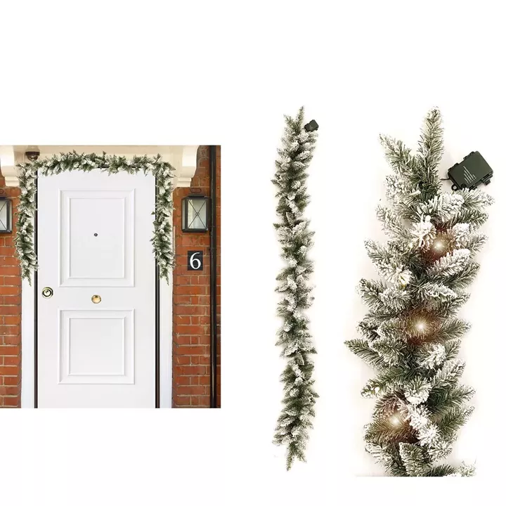 Γιρλάντα Χιονισμένο Φωτιζόμενο Μπαταρίας 270cm