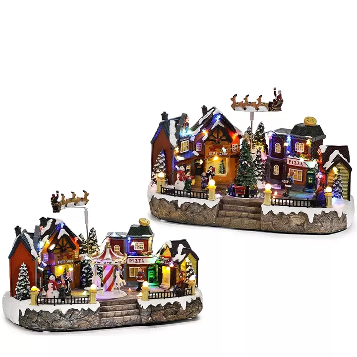 Χριστουγεννιάτικο Σκηνικό Με Φως, Ήχο Και Κίνηση 38x23x26cm Σε 2 Σχέδια