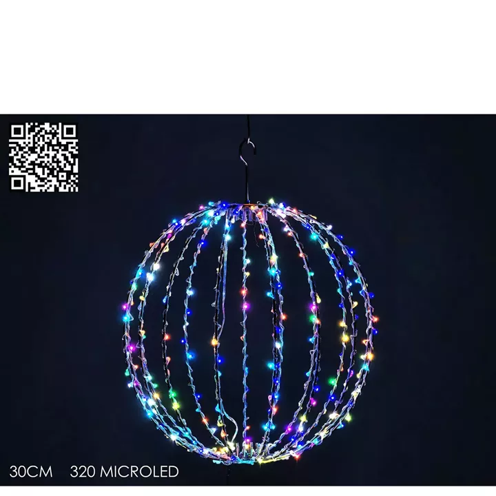 Χριστουγεννιάτικη Πτυσσόμενη Σφαίρα 30cm Με 320 MicroLED RGB