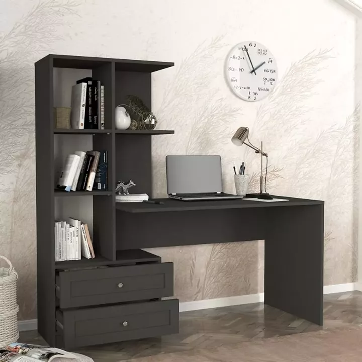 Γραφείο εργασίας Mantra Megapap χρώμα ανθρακί 150x60x152εκ.