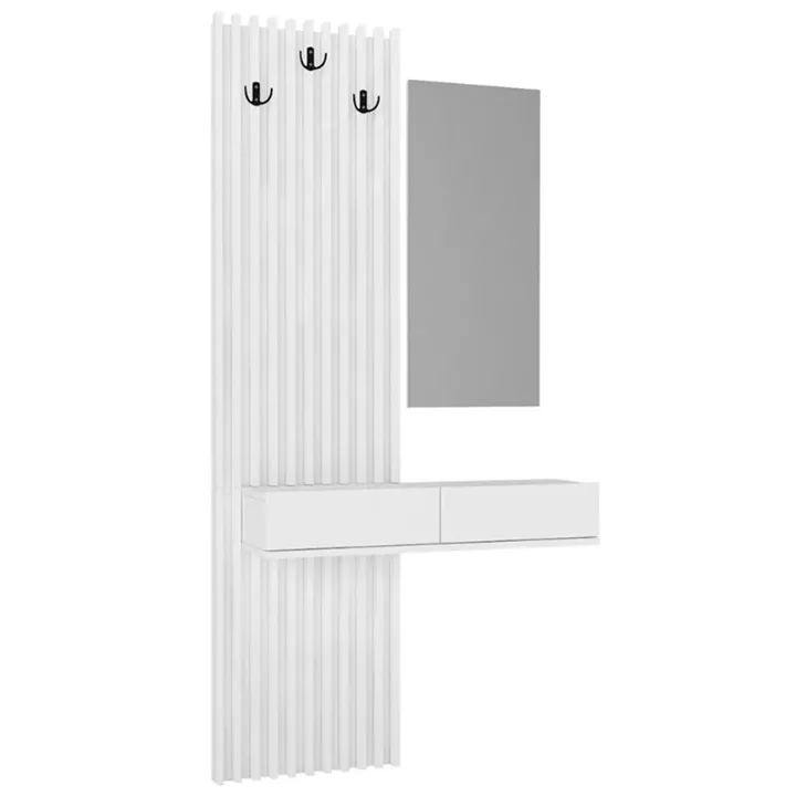 Έπιπλο εισόδου Elois Megapap χρώμα λευκό 96,6x26,8x195,5εκ.