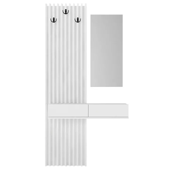 Έπιπλο εισόδου Elois Megapap χρώμα λευκό 96,6x26,8x195,5εκ.