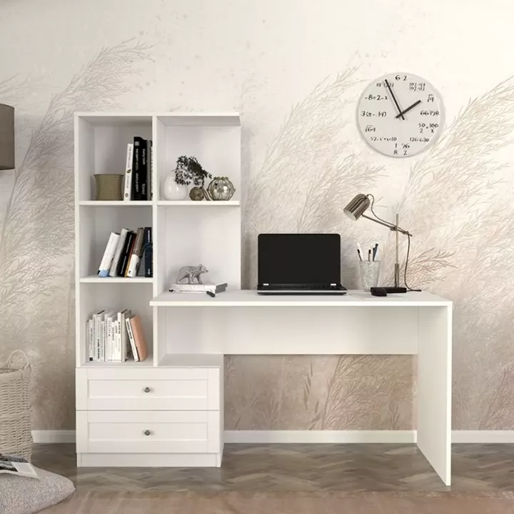 Γραφείο εργασίας Mantra Megapap χρώμα λευκό 150x60x152εκ.