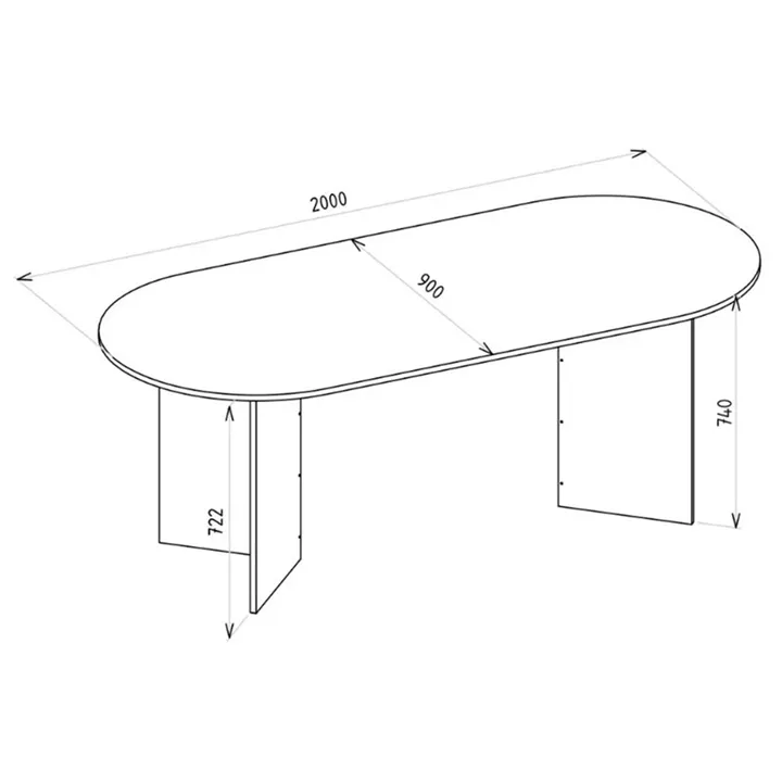 Τραπέζι Cortado Megapap χρώμα sencron black 200x90x74εκ.