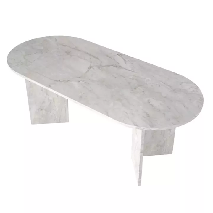 Τραπέζι Cortado Megapap χρώμα λευκό εφέ μαρμάρου 200x90x74εκ.
