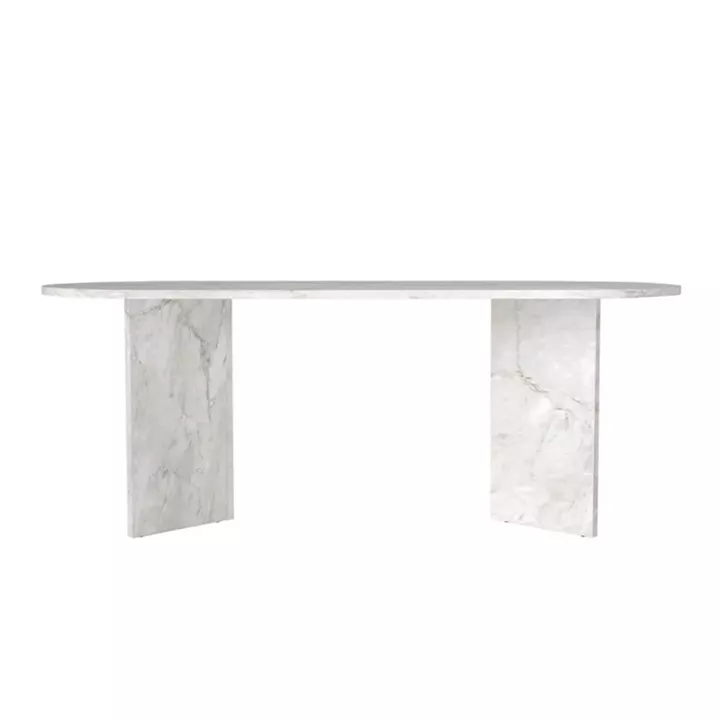 Τραπέζι Cortado Megapap χρώμα λευκό εφέ μαρμάρου 200x90x74εκ.