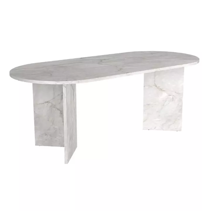 Τραπέζι Cortado Megapap χρώμα λευκό εφέ μαρμάρου 200x90x74εκ.