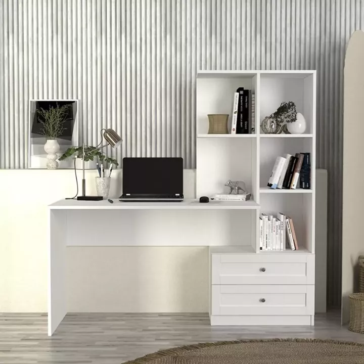 Γραφείο εργασίας Mantra Megapap χρώμα λευκό 150x60x152εκ.