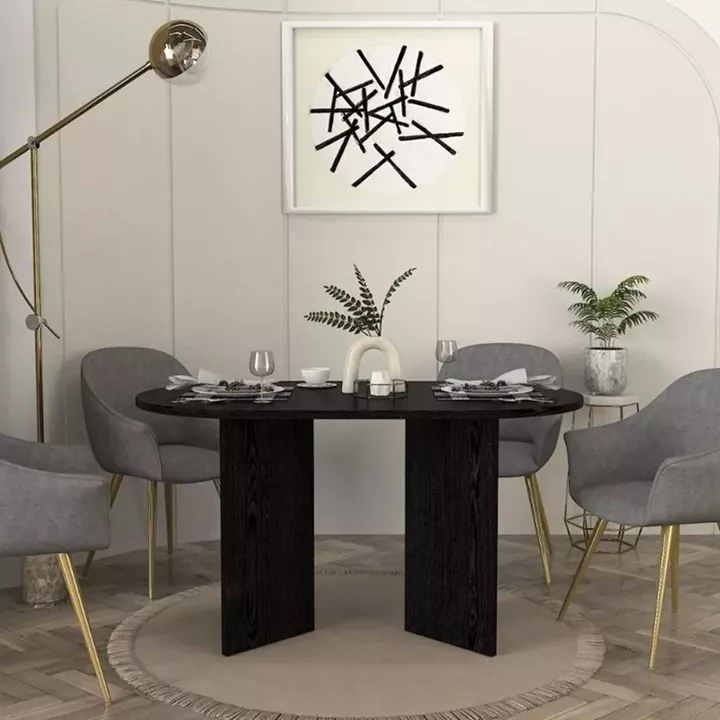 Τραπέζι Cortado Megapap χρώμα sencron black 138x80x75εκ.