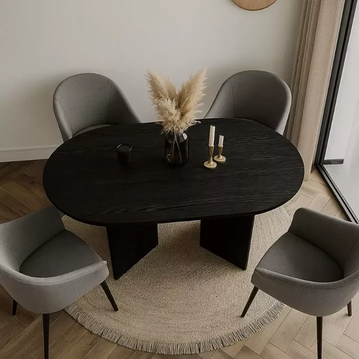 Τραπέζι Cortado Megapap χρώμα sencron black 138x80x75εκ.