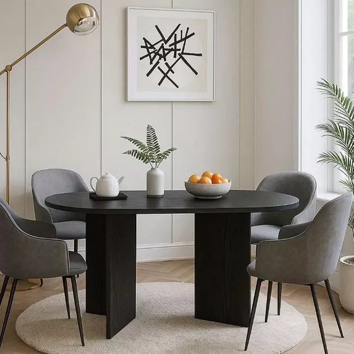 Τραπέζι Cortado Megapap χρώμα sencron black 138x80x75εκ.