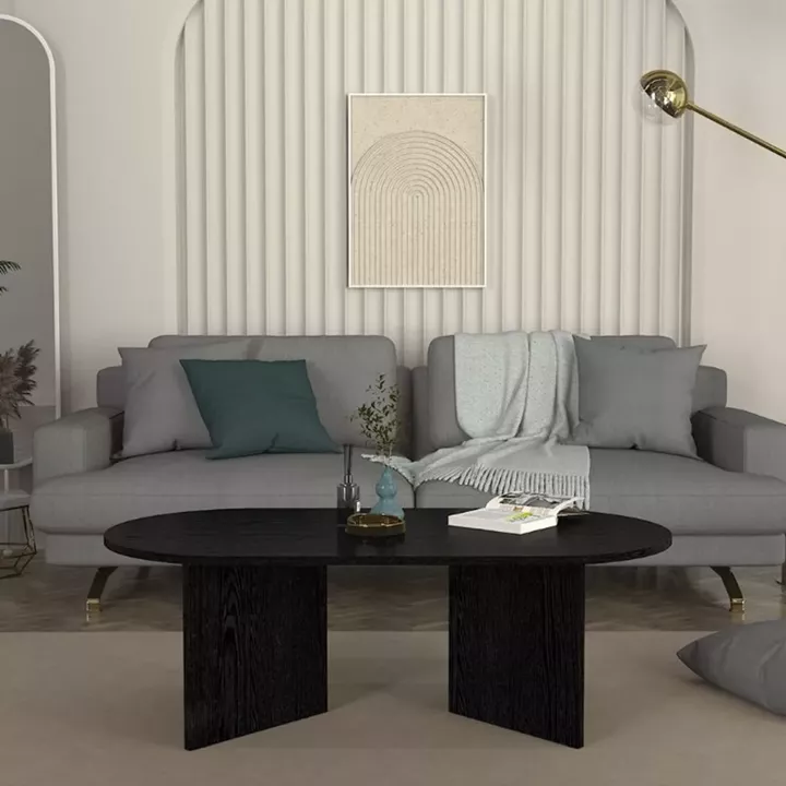 Τραπεζάκι σαλονιού Cortado Megapap χρώμα sencron black 120x60x39,6εκ.