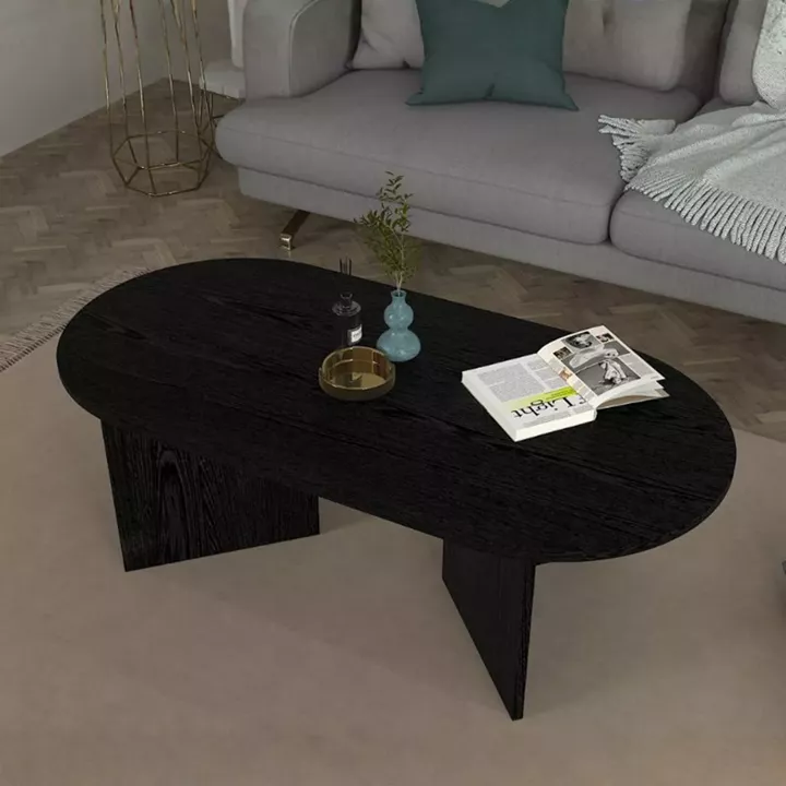 Τραπεζάκι σαλονιού Cortado Megapap χρώμα sencron black 120x60x39,6εκ.