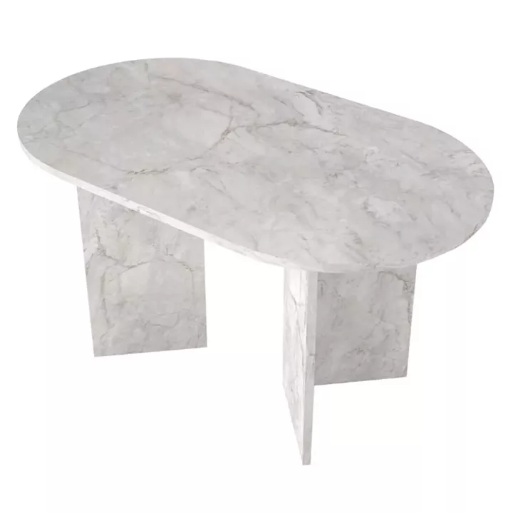 Τραπέζι Cortado Megapap χρώμα λευκό εφέ μαρμάρου 138x80x75εκ.