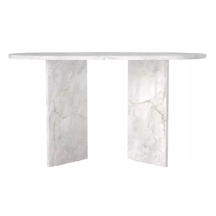 Τραπέζι Cortado Megapap χρώμα λευκό εφέ μαρμάρου 138x80x75εκ.