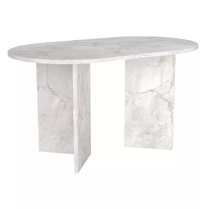 Τραπέζι Cortado Megapap χρώμα λευκό εφέ μαρμάρου 138x80x75εκ.