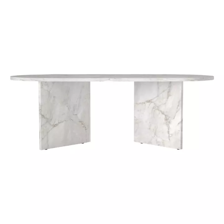 Τραπεζάκι σαλονιού Cortado Megapap χρώμα λευκό εφέ μαρμάρου 120x60x39,6εκ.