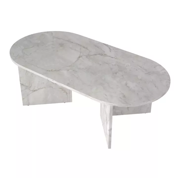 Τραπεζάκι σαλονιού Cortado Megapap χρώμα λευκό εφέ μαρμάρου 120x60x39,6εκ.