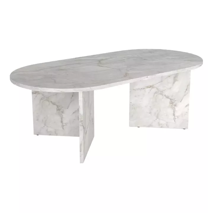 Τραπεζάκι σαλονιού Cortado Megapap χρώμα λευκό εφέ μαρμάρου 120x60x39,6εκ.