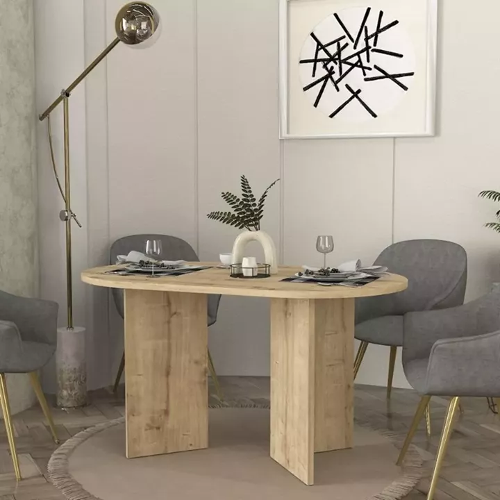 Τραπέζι Cortado Megapap χρώμα sapphire oak 138x80x75εκ.